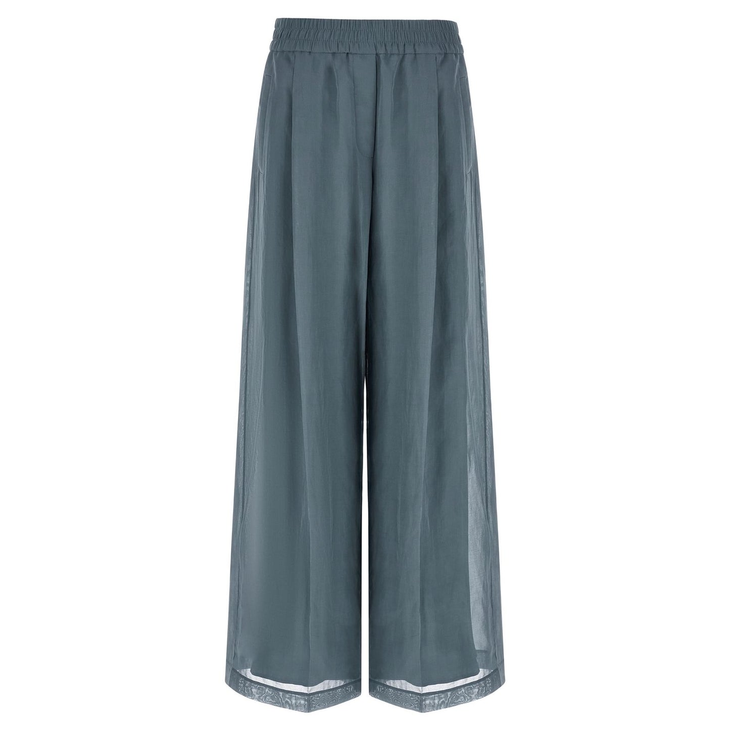 Brunello Cucinelli Blue Cotton Casual Pants