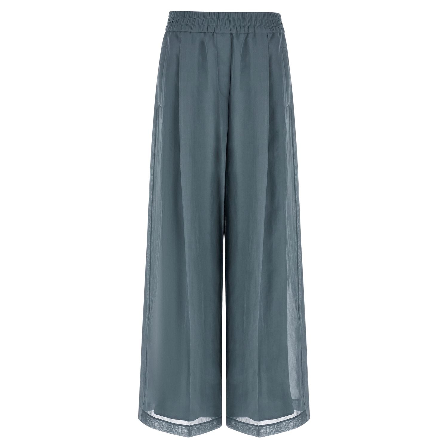 Brunello Cucinelli Blue Cotton Casual Pants