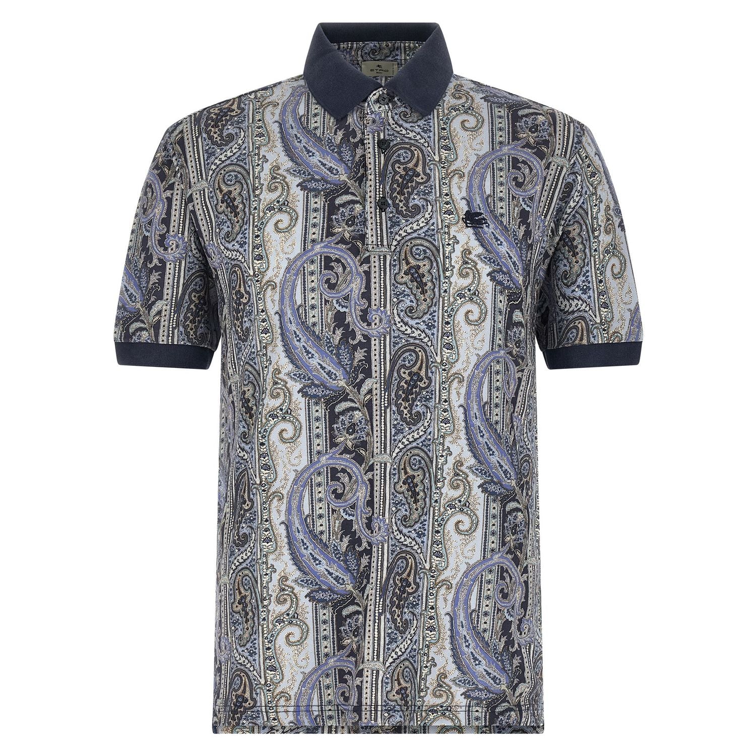 Etro Blue Cotton Polo Shirt