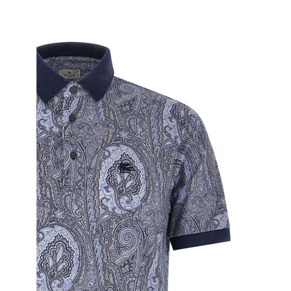 Etro Blue Cotton Polo Shirt