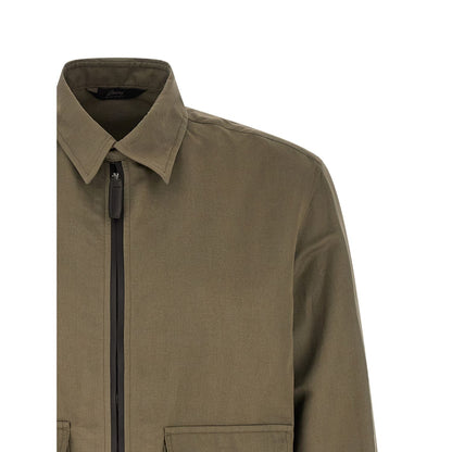 Brioni Bicolor Linen Full-Length Jacket