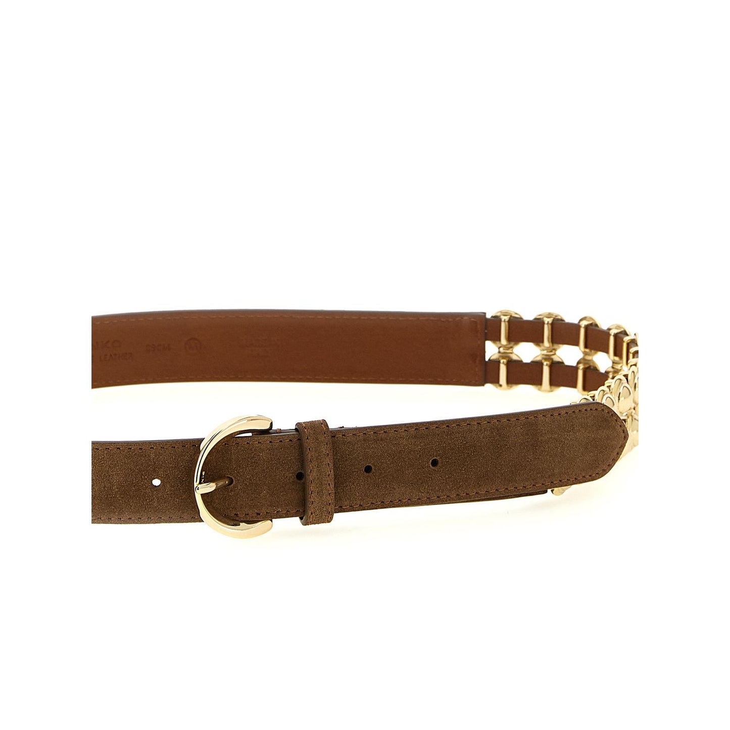 PINKO Brown Lamb Leather Regular Belt