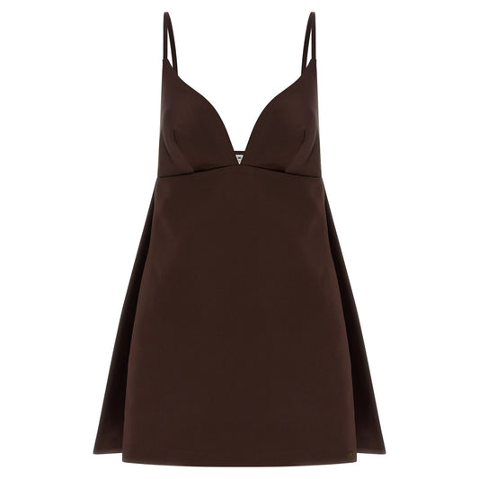 Elisabetta Franchi Brown Polyester Short Dress