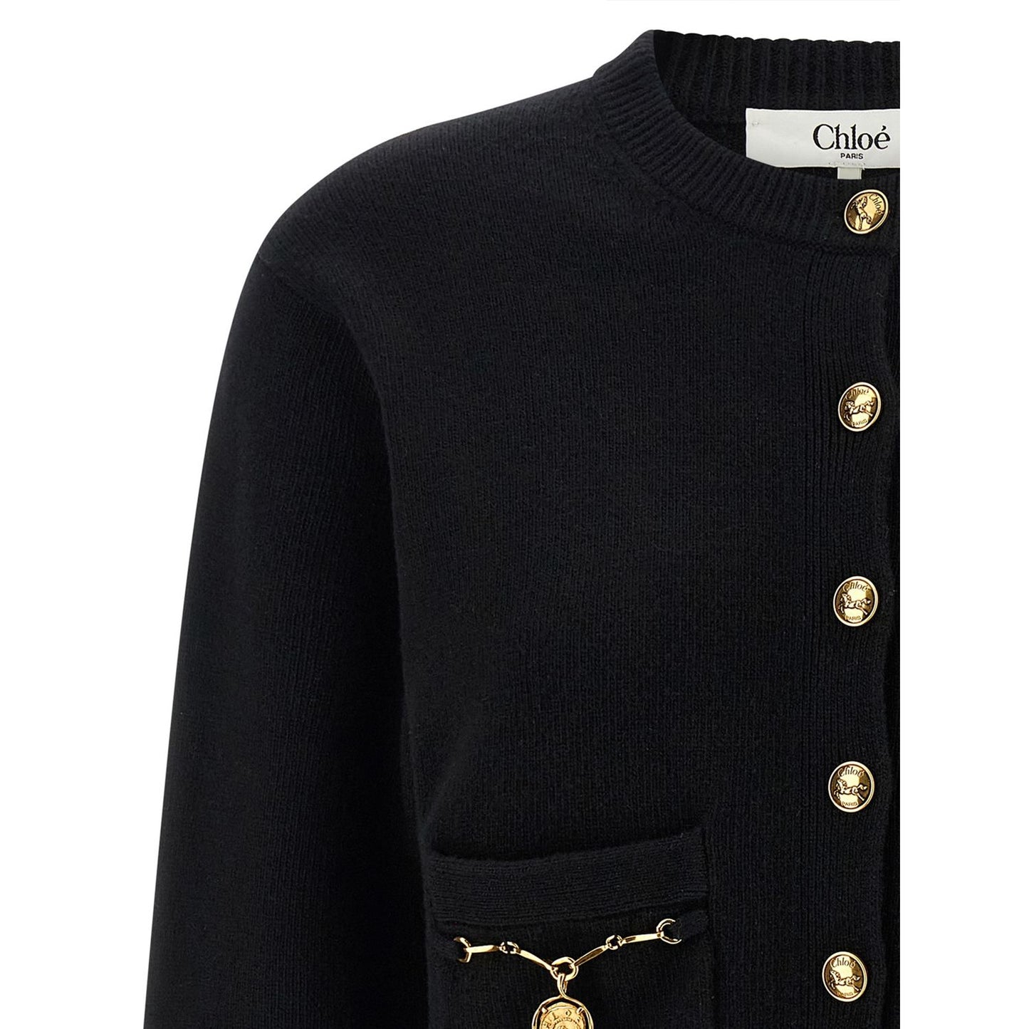 Chloé Black Wool Cardigan