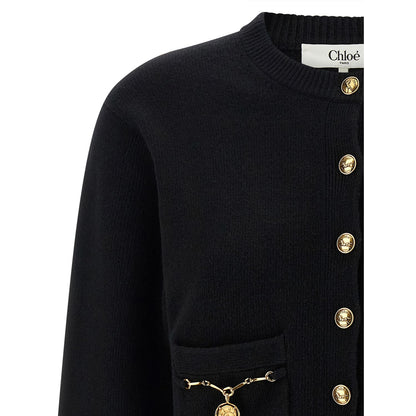 Chloé Black Wool Cardigan
