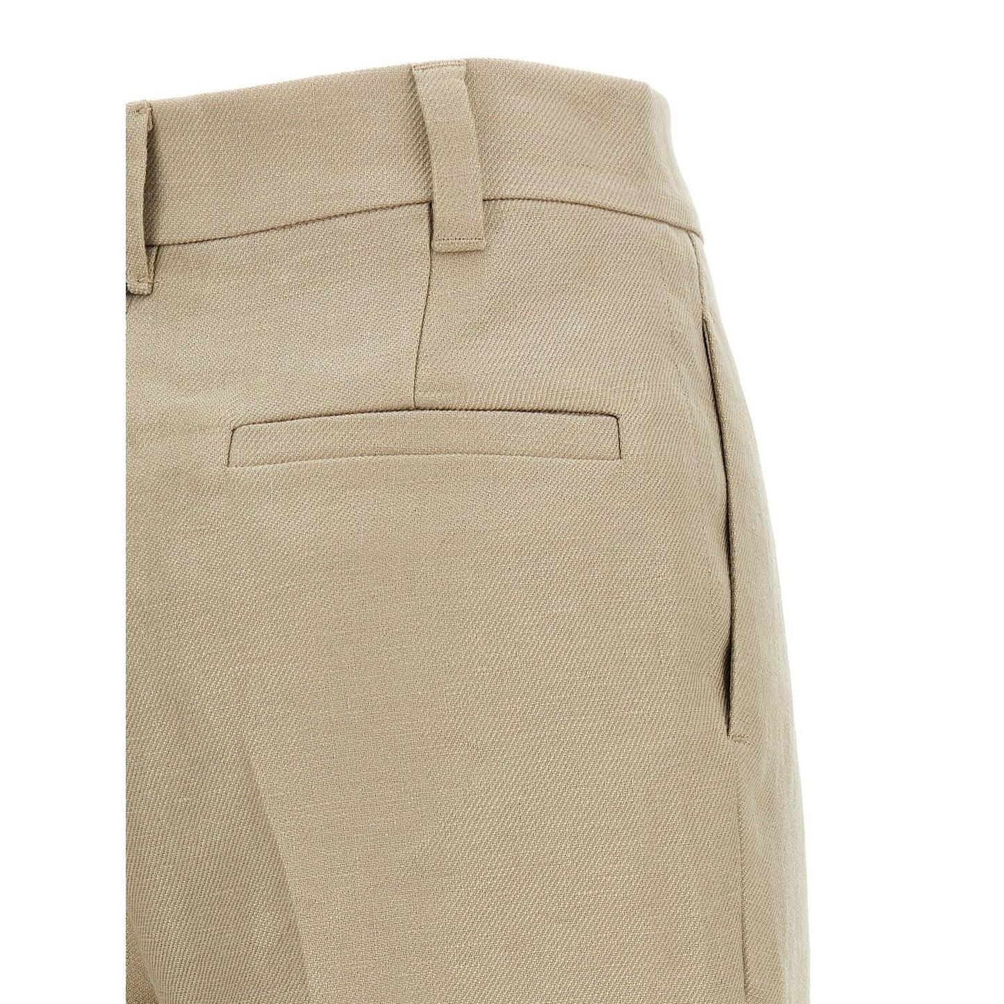 Brunello Cucinelli Beige Linen Casual Pants