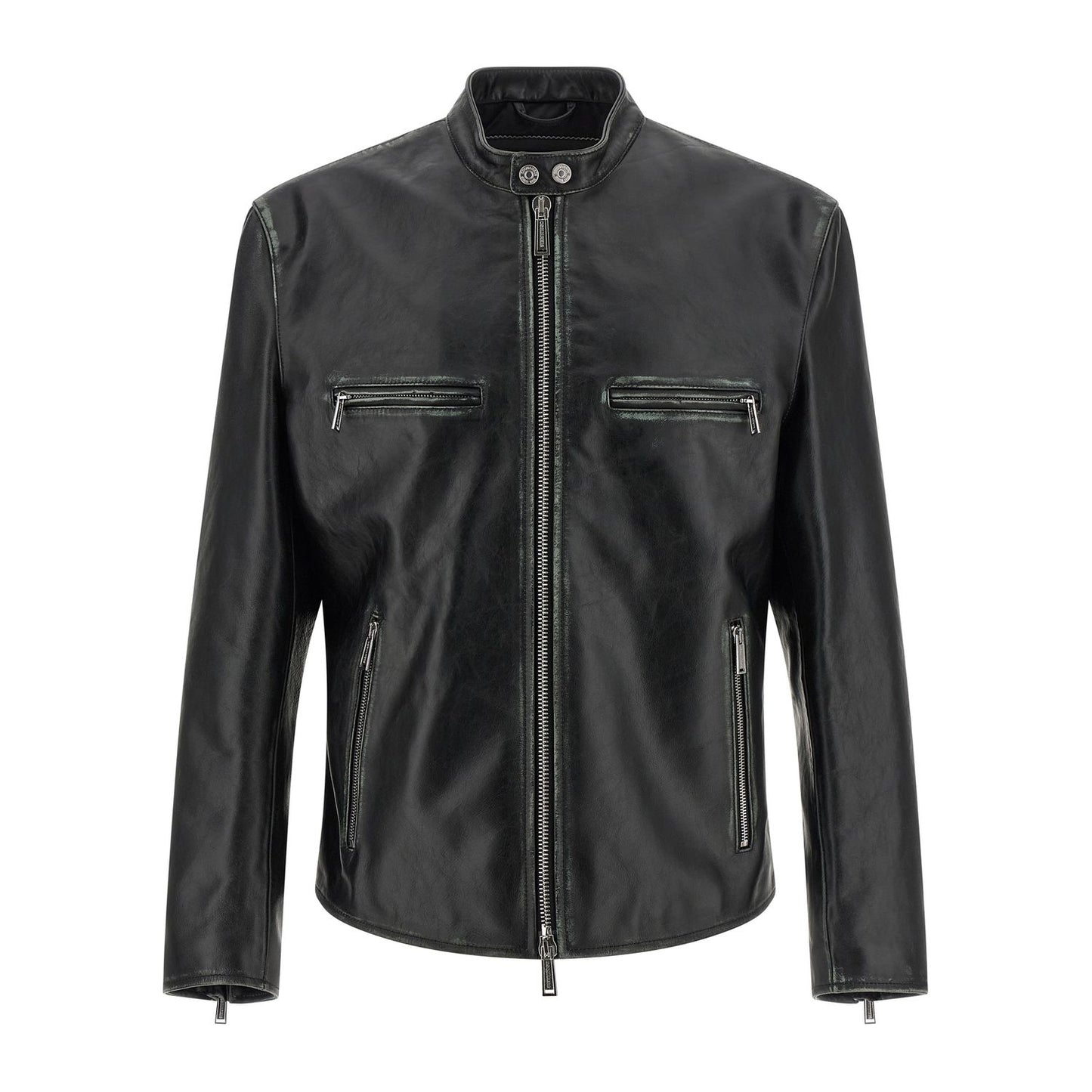Dsquared² Black Leather Leather Jacket