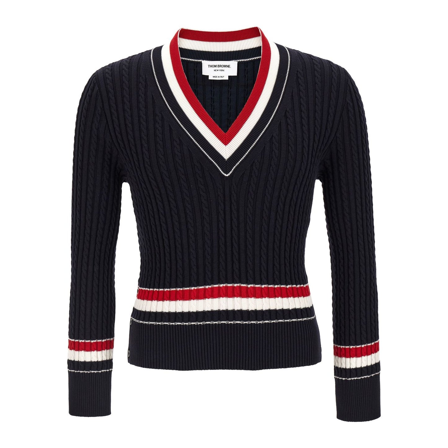 Thom Browne Blue Cotton Cardigan