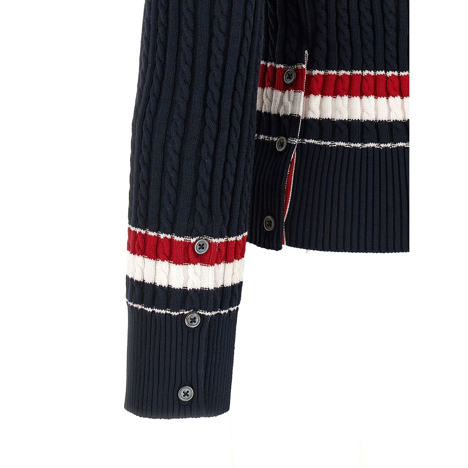 Thom Browne Blue Cotton Cardigan