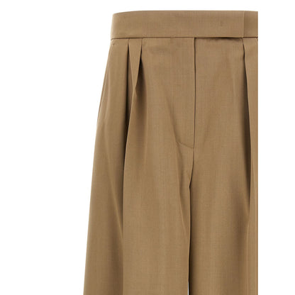 Max Mara Brown Virgin Wool Casual Pants