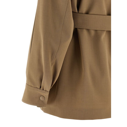 Max Mara Beige Virgin Wool Blouse