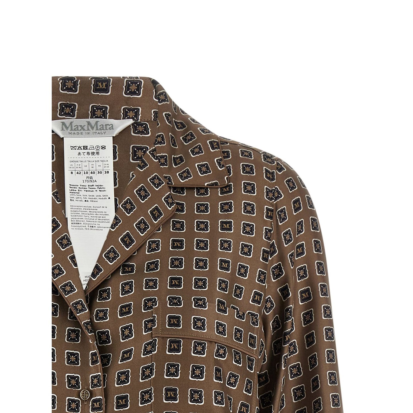 Max Mara Brown Silk Blouse