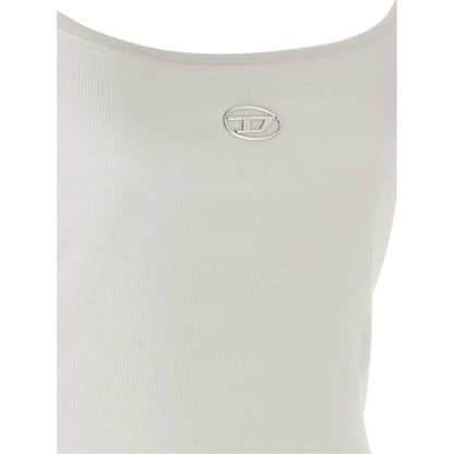 Diesel White Cotton Tank Tops