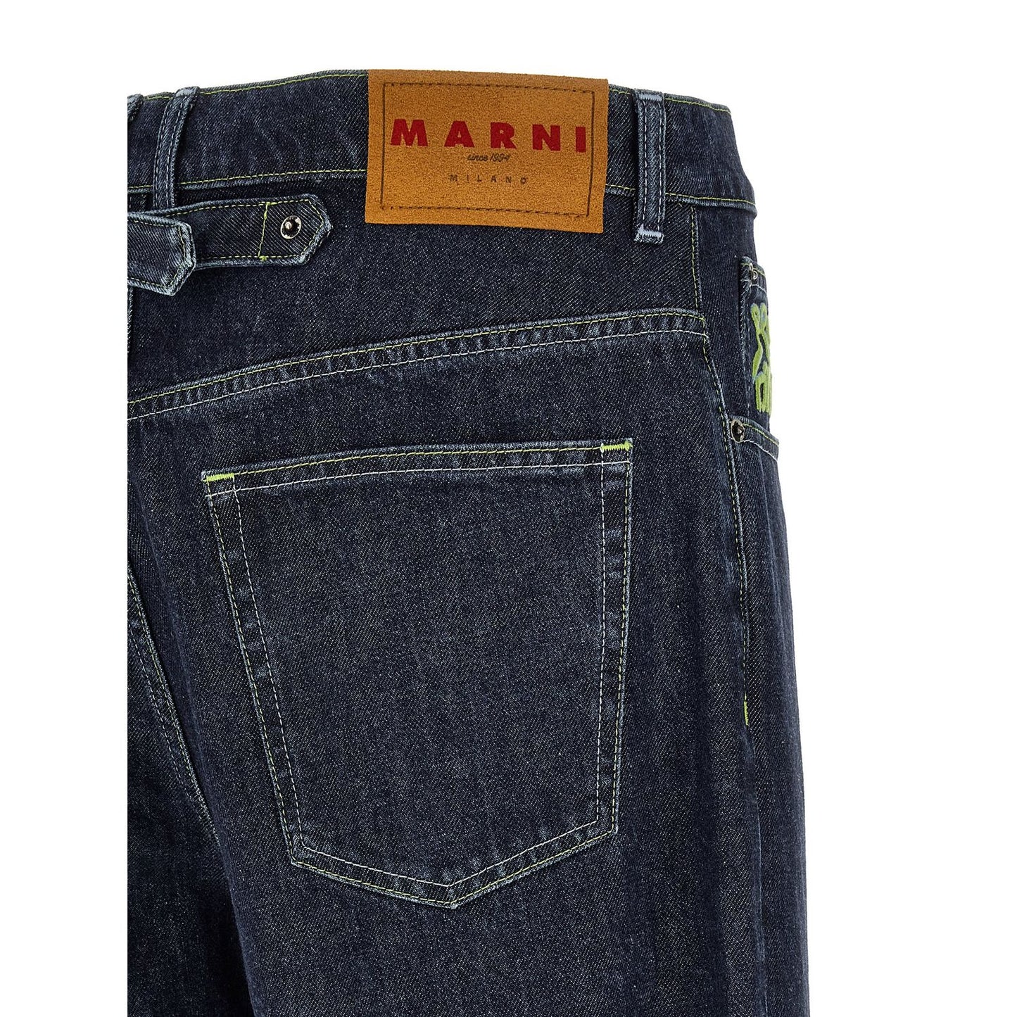 Marni Blue Cotton Straight-Leg Jeans