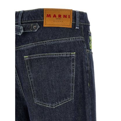 Marni Blue Cotton Straight-Leg Jeans