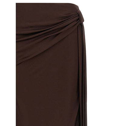 Elisabetta Franchi Brown Viscose Mini Skirt