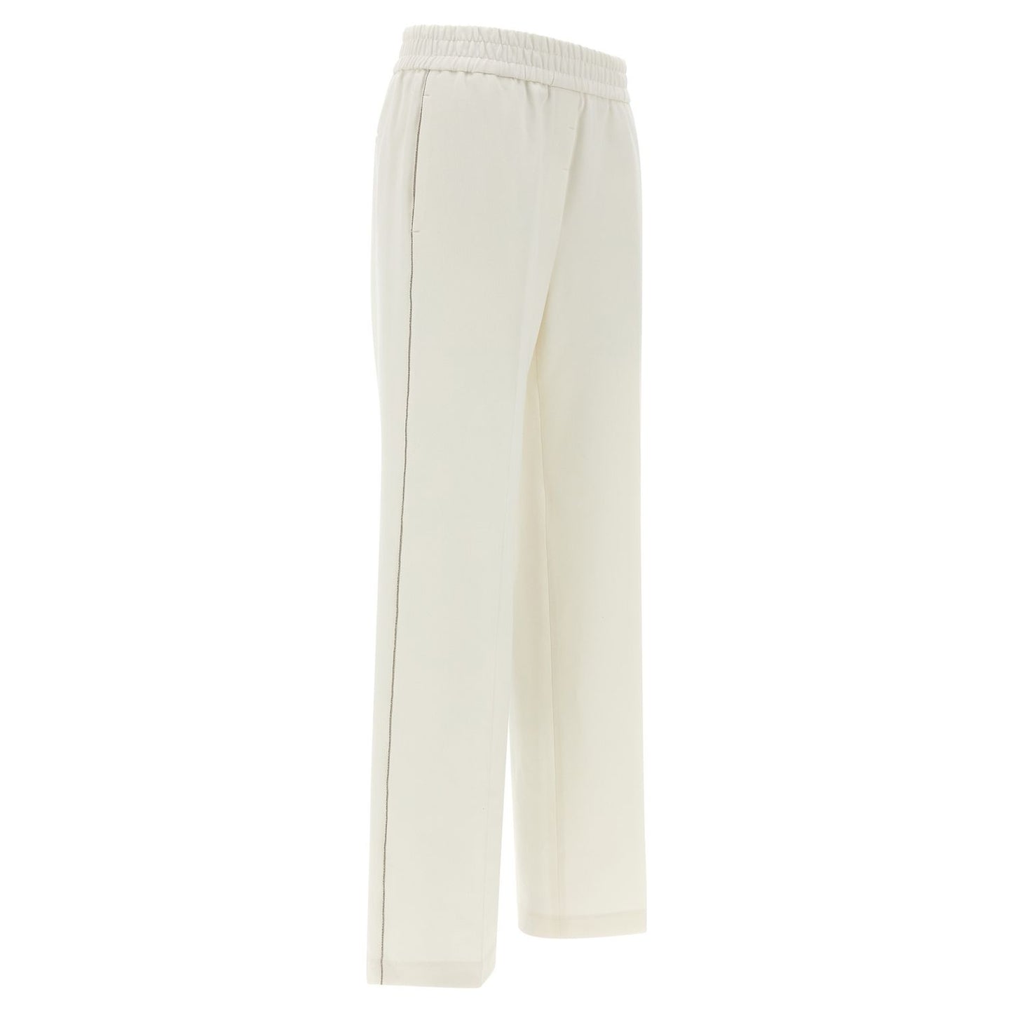 Peserico White Cotton Casual Pants