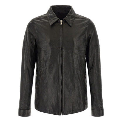 Rick Owens Black Lamb Leather Leather Jacket