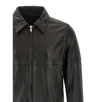 Rick Owens Black Lamb Leather Leather Jacket