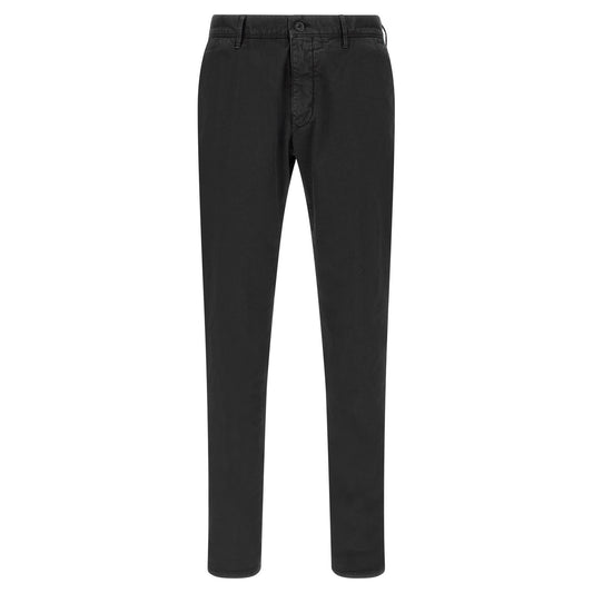 Incotex Black Cotton Casual Pants