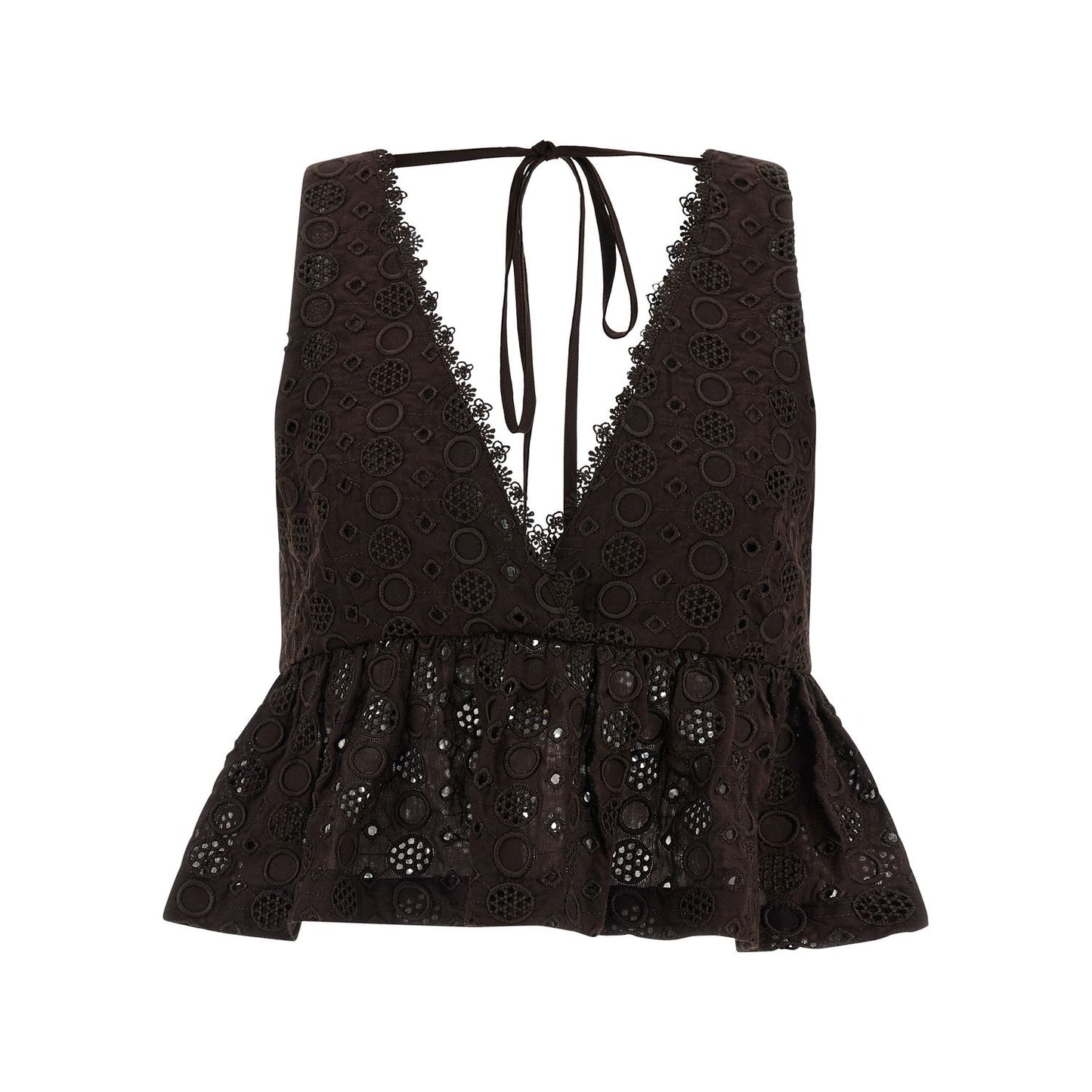 PINKO Brown Cotton Blouse