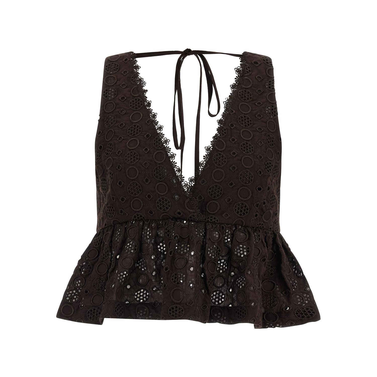 PINKO Brown Cotton Blouse