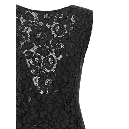 PINKO Black Cotton Midi Dress