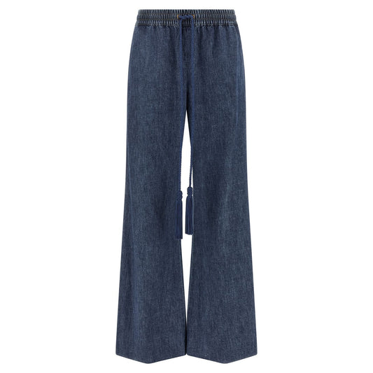 Valentino Garavani Blue Cotton Flared Jeans