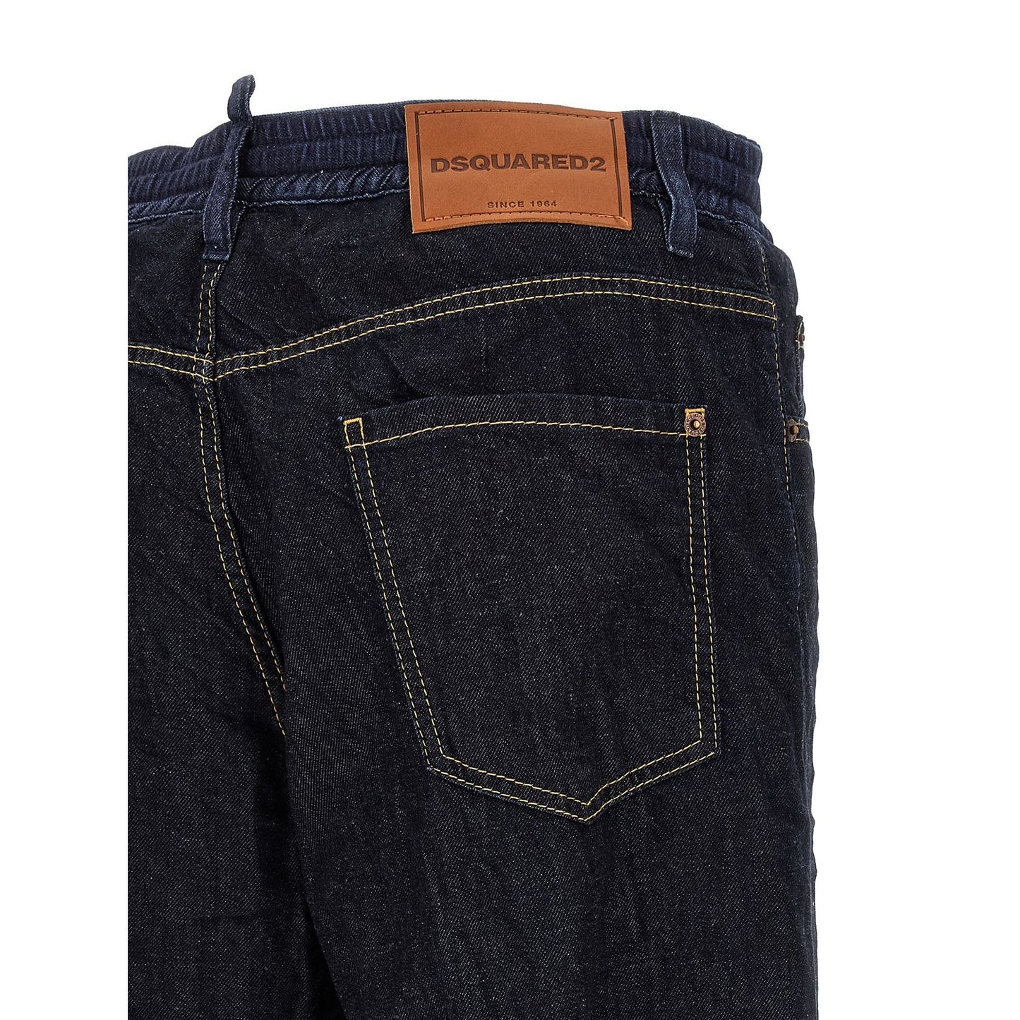 Dsquared² Blue Cotton Straight-Leg Jeans