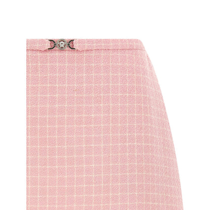 Versace Multicolor Virgin Wool Long Skirt