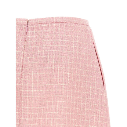 Versace Multicolor Virgin Wool Long Skirt