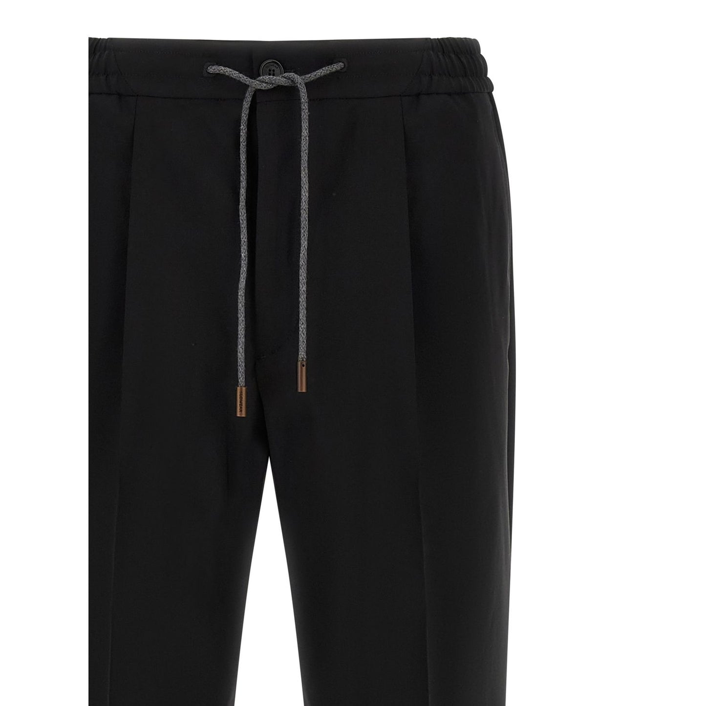 Incotex Black Virgin Wool Casual Pants