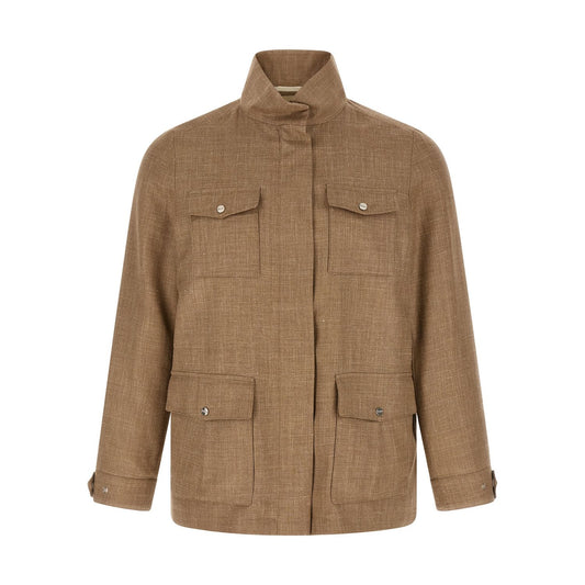 Herno Beige Wool Full-Length Jacket