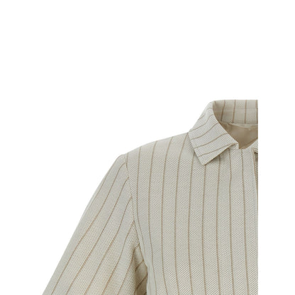 Max Mara Beige Cotton Full-Length Jacket