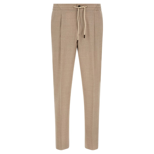 Incotex Beige Virgin Wool Casual Pants