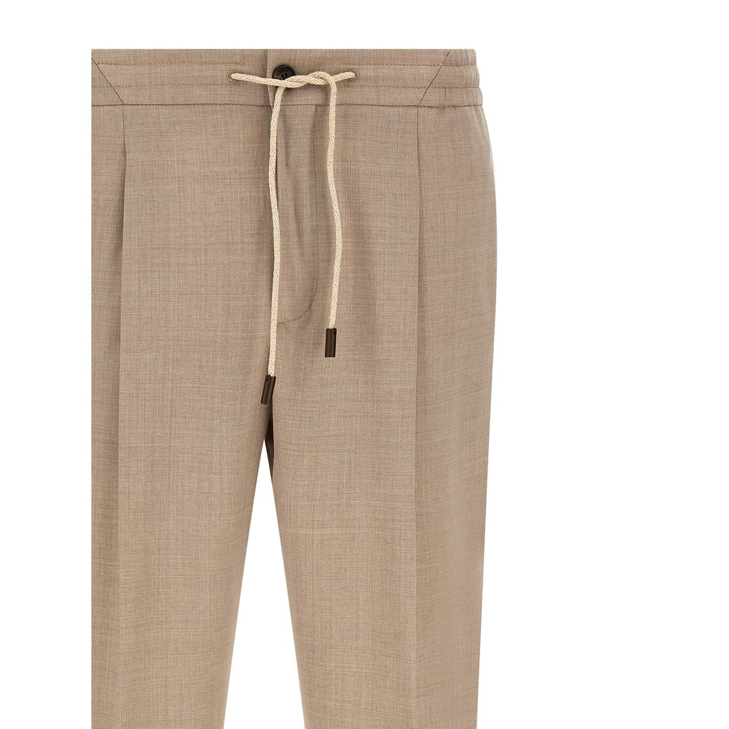 Incotex Beige Virgin Wool Casual Pants
