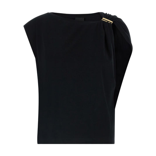 PINKO Black Cotton Tank Tops