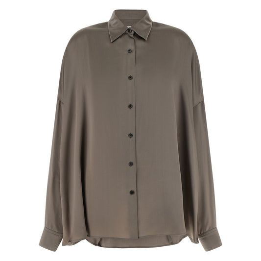 Dries Van Noten Gray Silk Blouse