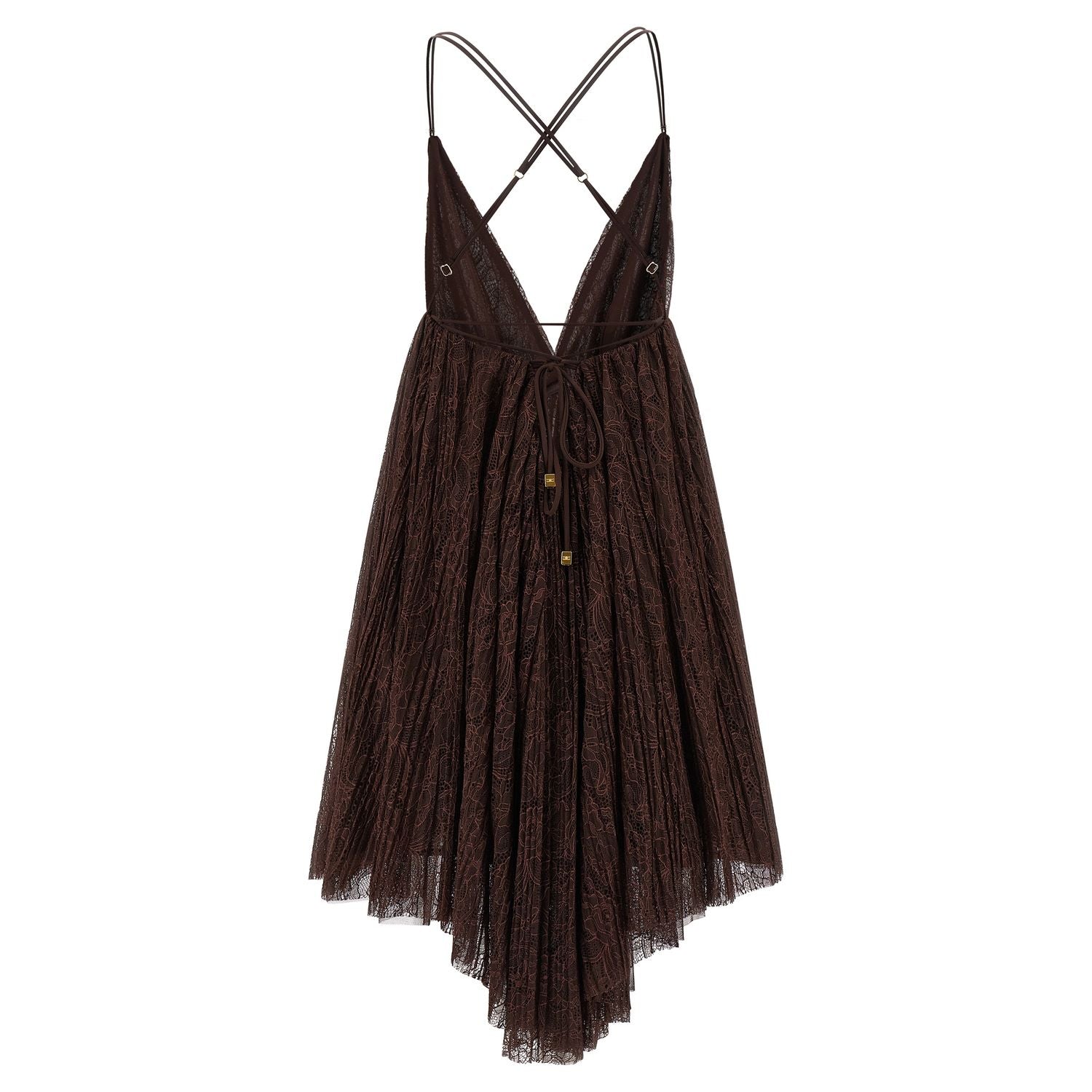Elisabetta Franchi Brown Polyamide Short Dress