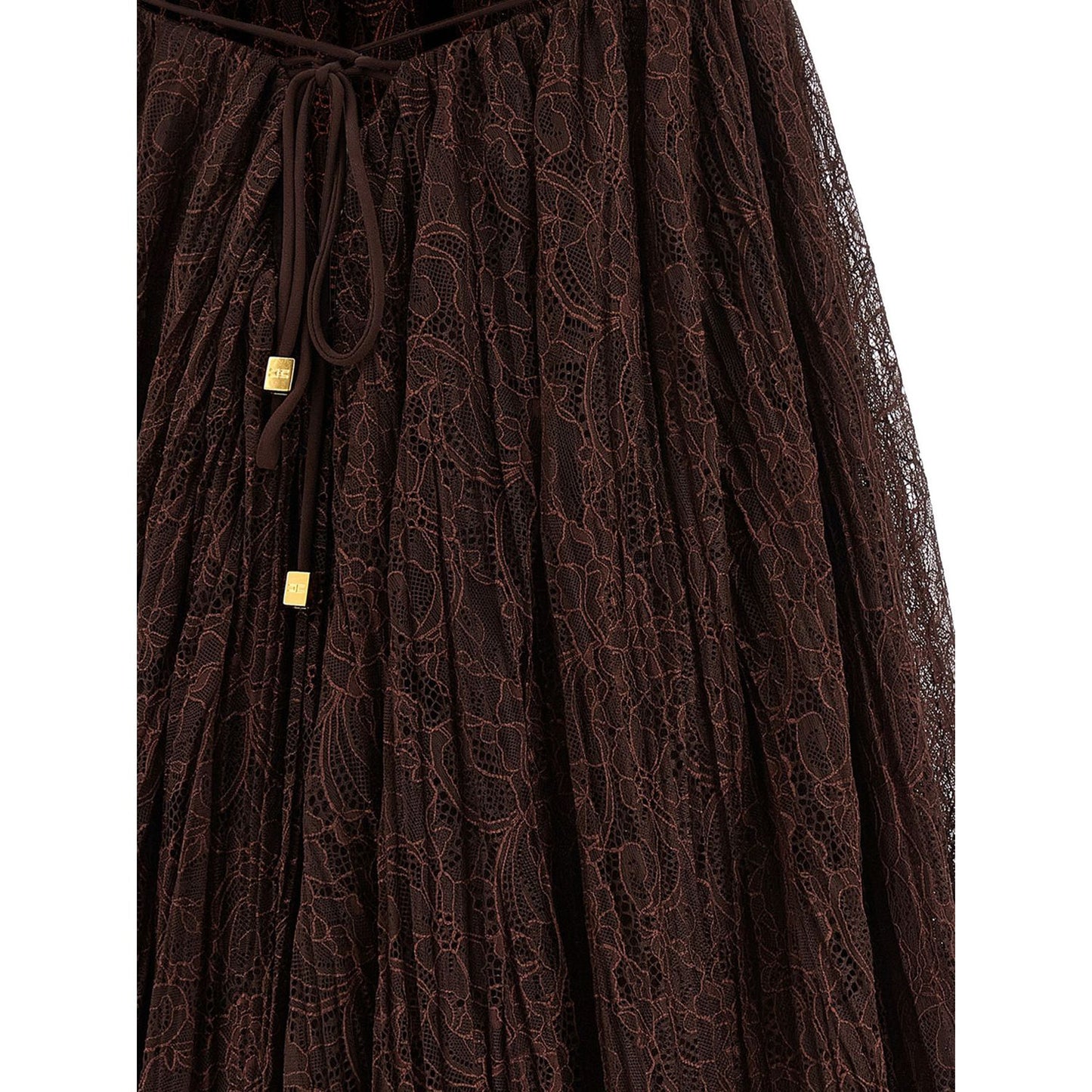Elisabetta Franchi Brown Polyamide Short Dress