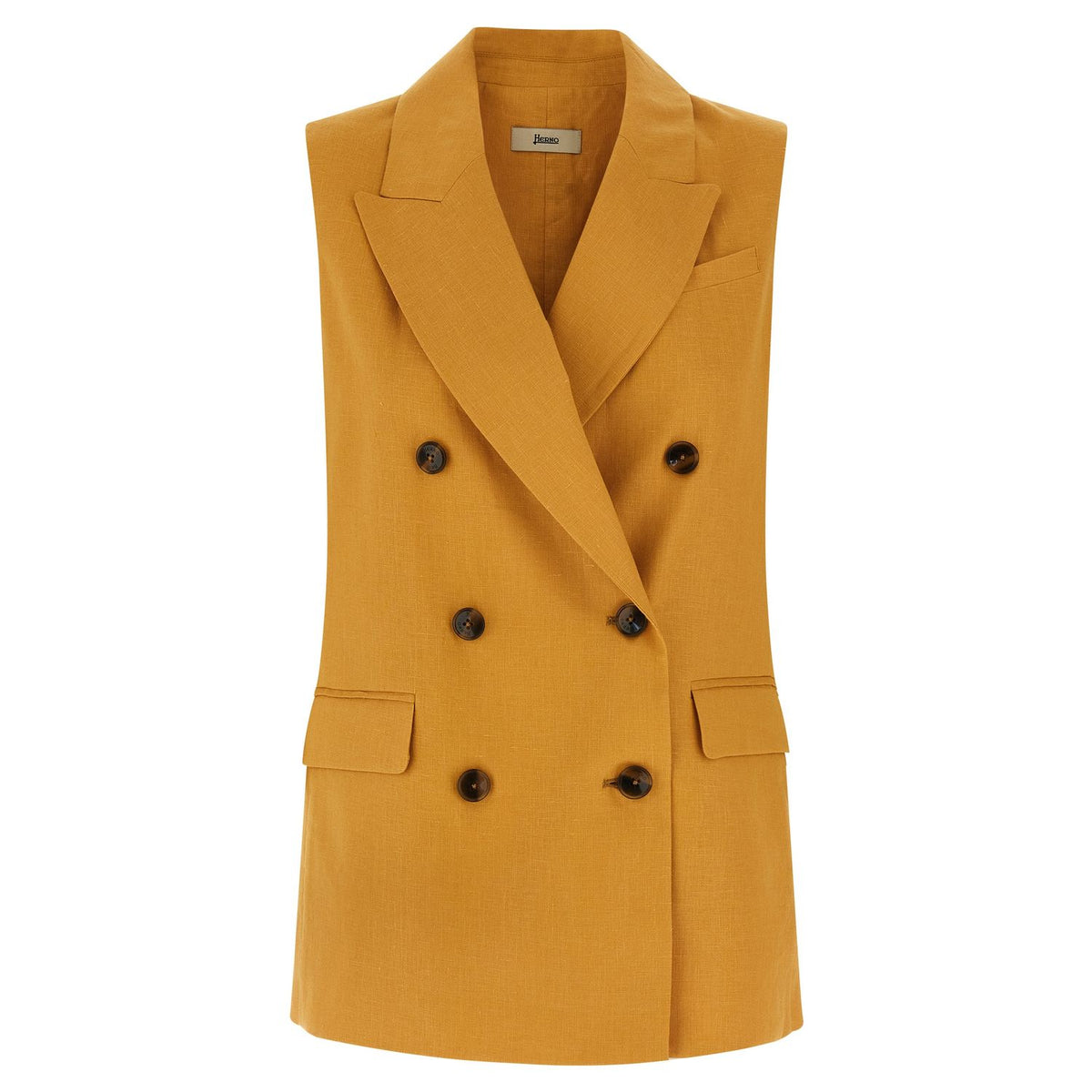 Herno Multicolor Linen Sleeveless Jacket