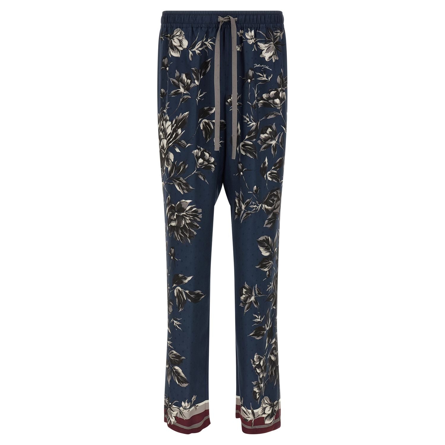 Dolce & Gabbana Blue Silk Casual Pants