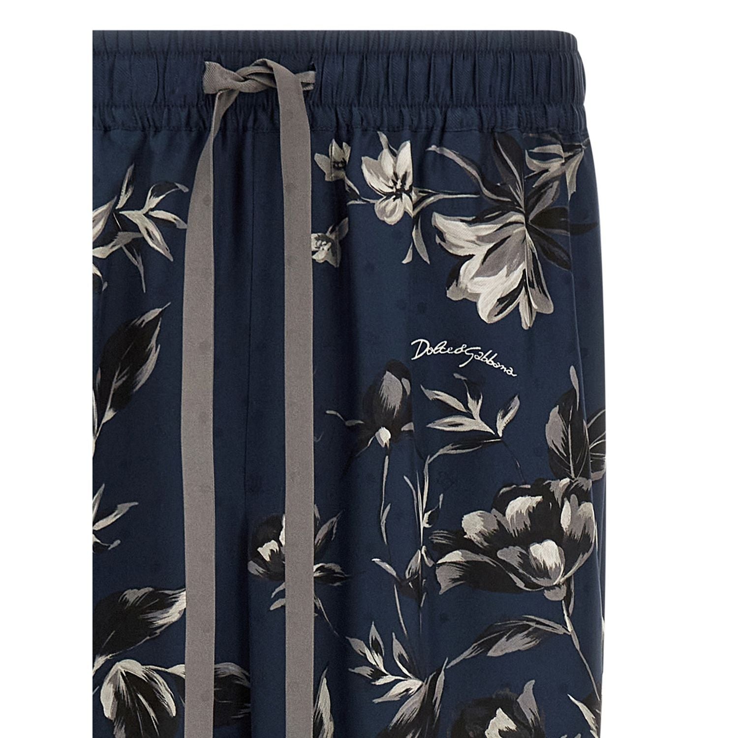 Dolce & Gabbana Blue Silk Casual Pants