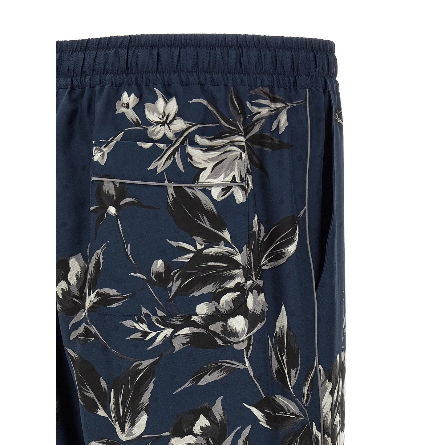 Dolce & Gabbana Blue Silk Casual Pants