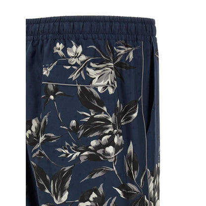Dolce & Gabbana Blue Silk Casual Pants