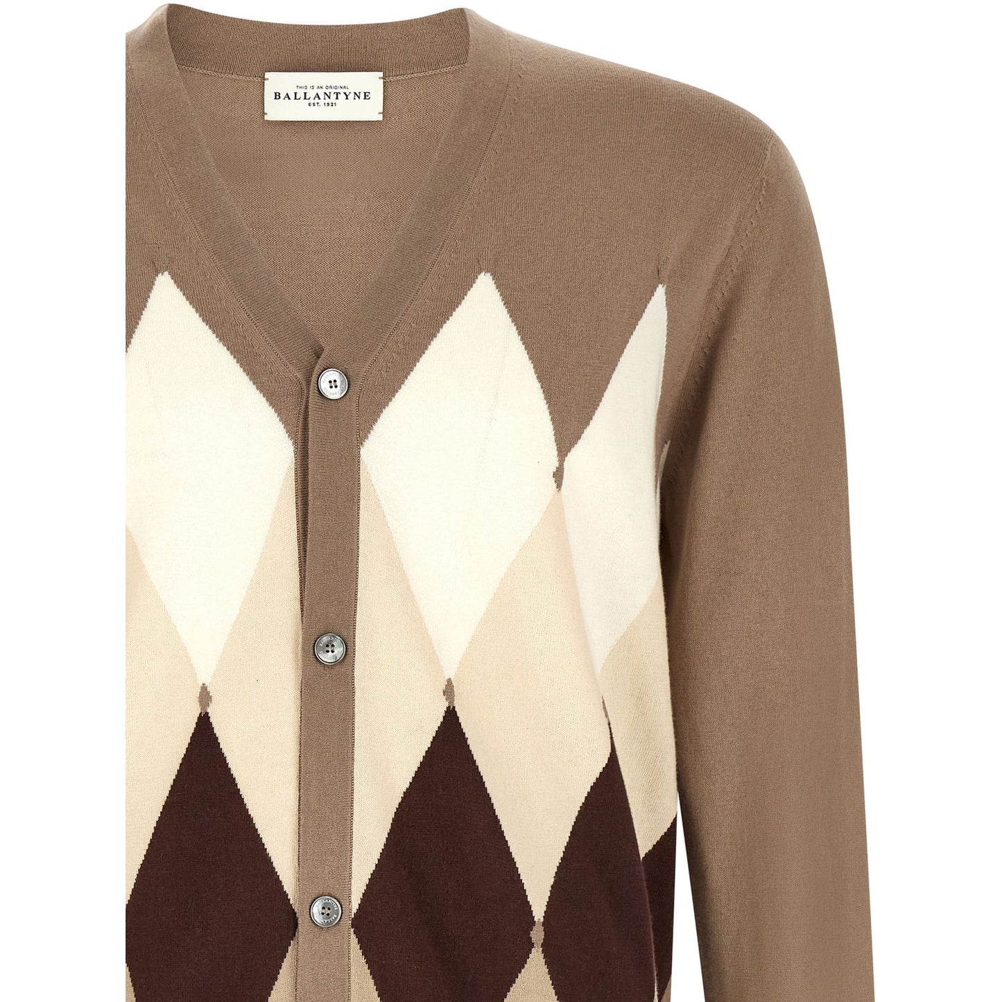Ballantyne Brown Cotton Cardigan