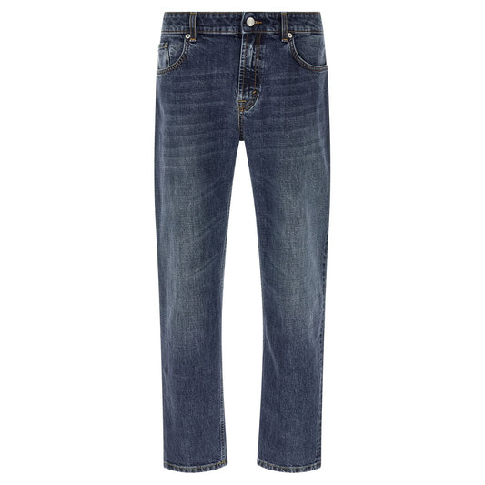 Department 5 Blue Cotton Straight-Leg Jeans