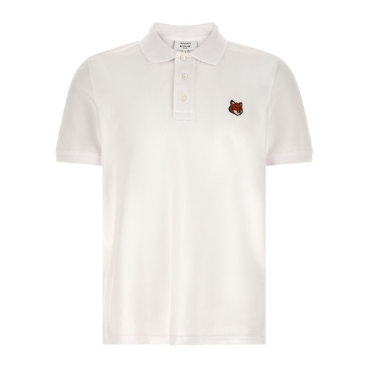 Maison Kitsuné White Cotton Polo Shirt
