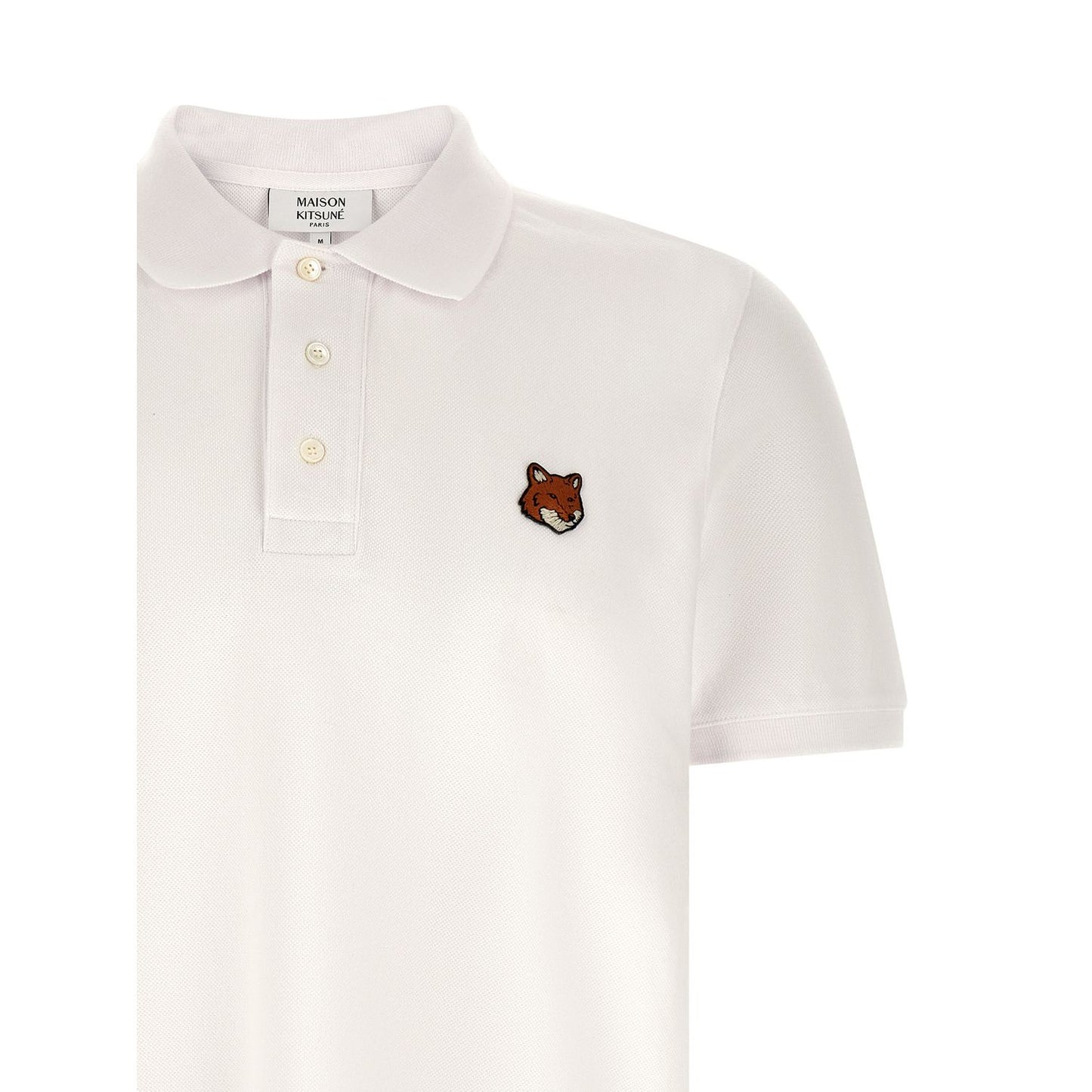 Maison Kitsuné White Cotton Polo Shirt