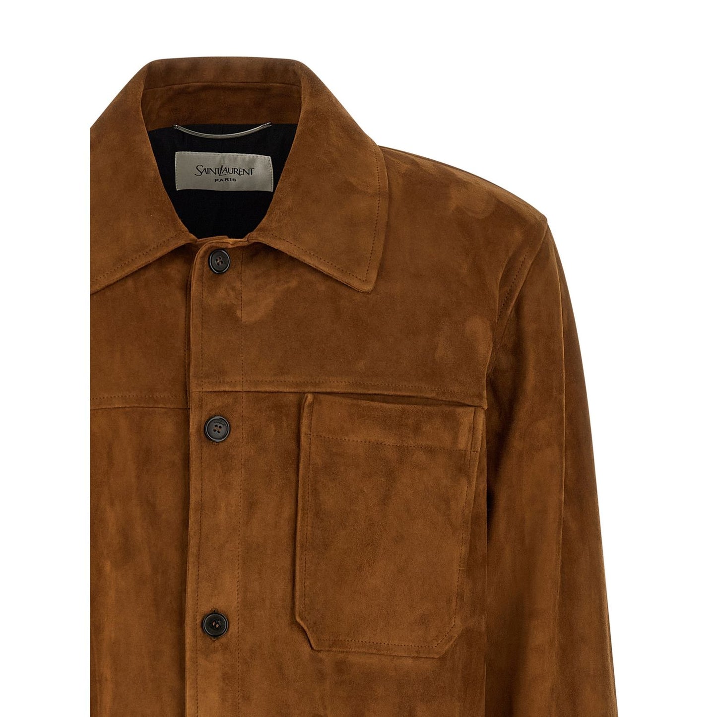 Saint Laurent Brown Lamb Leather Leather Jacket